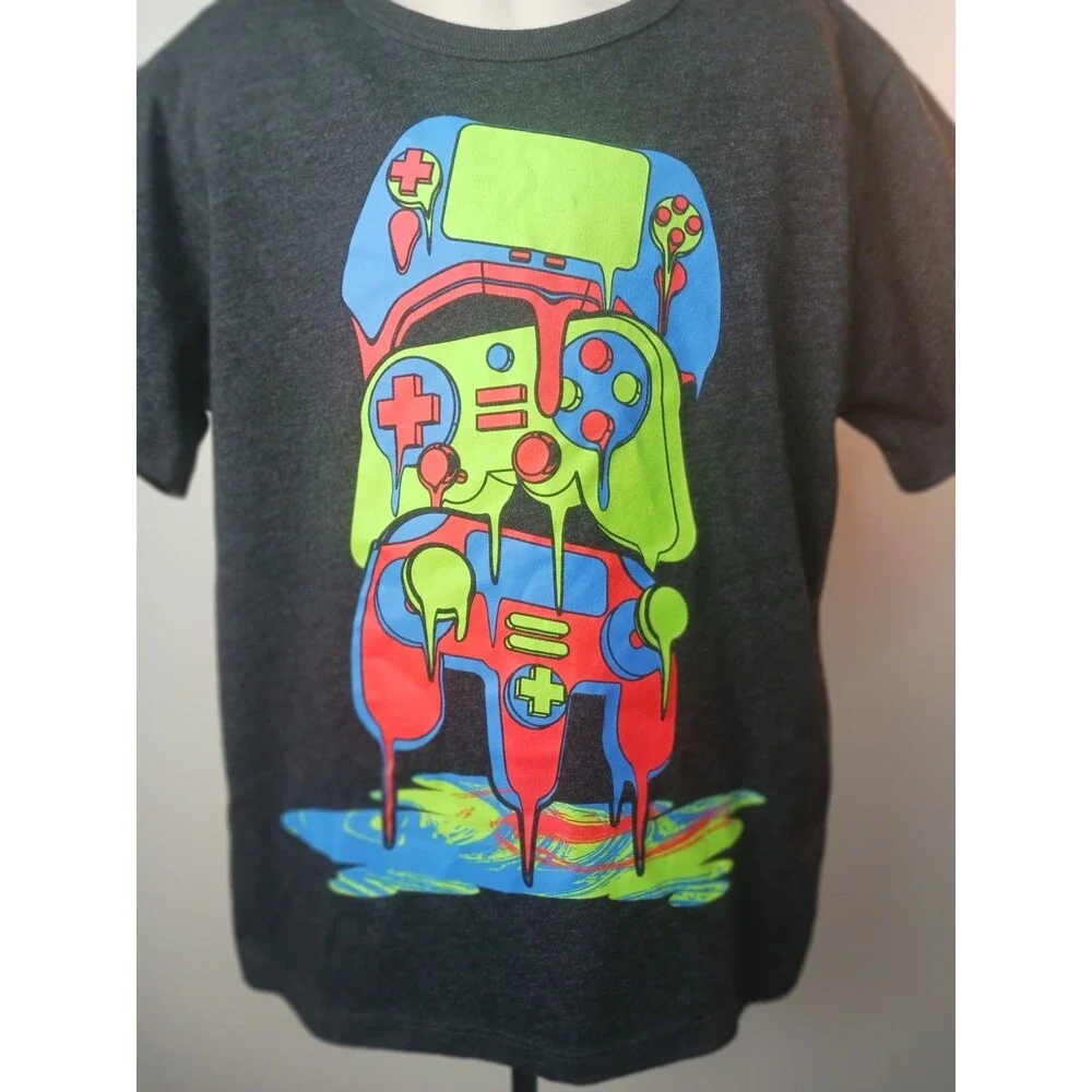 Children's Place Boy's Medium (7-8) Graphic T-shirt Dark Gray Short-Sleeve